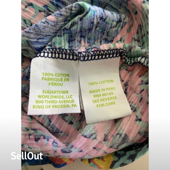 Lilly Pulitzer Women's V-Neck Tank Top Floral Print Size S Standard Multicolor - Picture 3 of 4